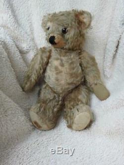 Merrythought 1930 Wishbone Button & Label Mohair Jointed 18 Teddy Bear'rufus