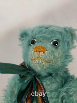 Merrythought Alpha Farnell Turquoise Mohair Teddy Bear Limited Edition #179-750
