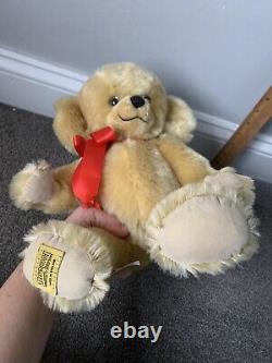 Merrythought Cheeky Teddy Bear Vintage Mohair 13 W Tags Bells in Ears Gold NICE