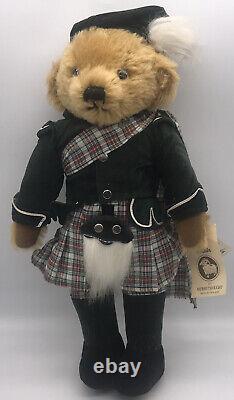 Merrythought Mohair Scottish Highlander Kilt Green Plaid Velvet 17 Teddy Bear
