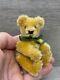 Miniature Golden Mohair Teddy Bear Germany Vintage 3.5 9CM Steiff 95% Mohair