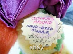 Mohair Bear Artist OOAK Jointed Teddy Vintage Handmade Clown Dyed Jester