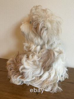OOAK Artist Mohair Teddy Bear Dog Jointed Curly Piebald Fantasy Creature Vintage