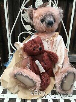OOAK Artist Mohair Teddy Bears TINA AND HER TEDDY Cathy L Forcino Vintage 20