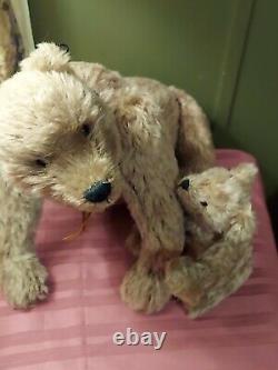 OOAK Artist Teddy Bears Dakota & Cub By Rotraud Ilisch Of Germany 8 & 20 Tall