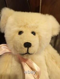 OOAK Handmade Ivory Mohair Teddy Bear by Susan Allen, #2095, 22 Jointed