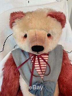 OOAK Teddy Bear, Beardsley Bears, USA, OOAK, 30, Raspberry/Cream Mohair, Panda