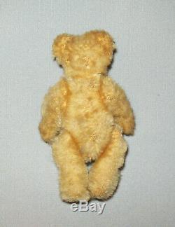 Old Antique Vtg C 1920s Miniature Teddy Bear 3.5 Tall Fully Jointed Mohair Nice