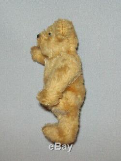 Old Antique Vtg C 1920s Miniature Teddy Bear 3.5 Tall Fully Jointed Mohair Nice