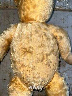 Old Straw Stuffed Mohair Teddy Bear