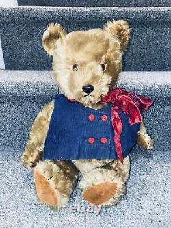 Old Vintage Antique Chiltern Hugmee Dog Nose Mohair Teddy Bear C 1950 14