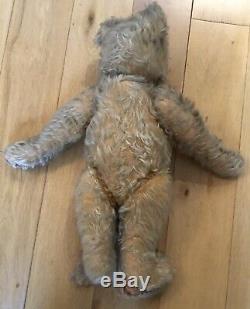 Old Vintage Antique Chiltern Mohair Straw Filled Teddy Bear Full Of Character