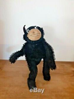 Old Vintage Antique Googly Eyes Black Mohair Felix The Cat Soft Toy Teddy Bear 1