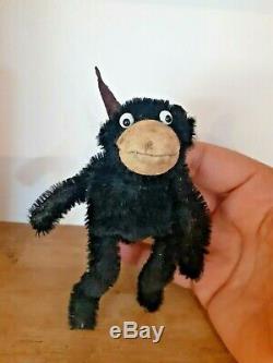 Old Vintage Antique Googly Eyes Black Mohair Felix The Cat Soft Toy Teddy Bear 1