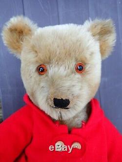 Original Chiltern vintage toy collectable teddy bear antique mohair glass eyes