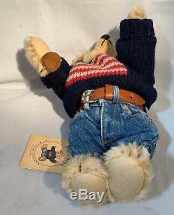 POLO Ralph Lauren Steiff Mohair Teddy Bear American Flag Sweater Jeans with Tag