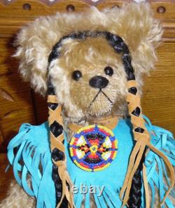 Pat Lyons Free Spirit Bears Jointed Indian Teddy Bear Set Sunrise Ceremony