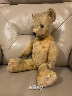Pedigree Teddy Bear Vintage 1940s Golden Mohair Moving Arms Legs English 1950s