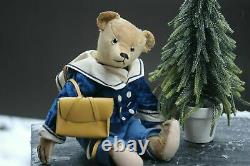Pre-war antique Teddy Bear 1915s Bing in Marine Dress w School Bag