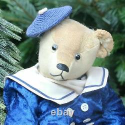 Pre-war antique Teddy Bear 1915s Bing in Marine Dress w School Bag