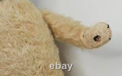 Primative Early Mohair Straw Stuffed Jointed Teddy Bear 16