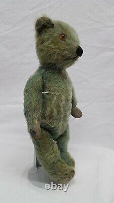 RARE BLUE 1920s Deans Bear ANTIQUE From English Museum. Well-Loved Vintage Bear