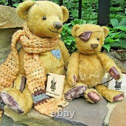 RARE Marsha DeHaven artist Teddy Bear pair PATCH & CORNELIUS Ltd Ed Witney tag