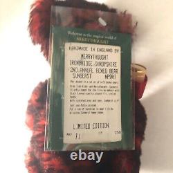 RARE Red Tip Mohair MERRYTHOUGHT England Teddy Bear Number 11 Sunberst NEW MIB
