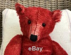 Rare 16 Red Mohair Teddy Bear Ruddy by Terry John Woods