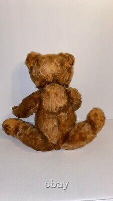 Rare Antique Golden Mohair Teddy Bear Early American 1910-20 Jointed #8