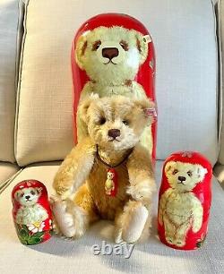 Rare Ltd Edition Steiff Matrioschka Matryoshka Russian Doll Teddy Bear Set Of 3