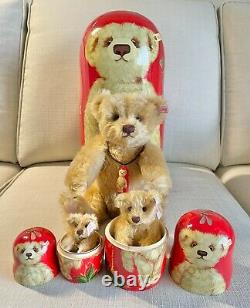 Rare Ltd Edition Steiff Matrioschka Matryoshka Russian Doll Teddy Bear Set Of 3