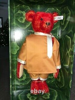 Rare Steiff 13 Alfonzo Red Mohair Teddy Bear LTD Edition 1990 #2383 of 5000