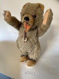 Rare antique early mohair German Hermann jointed teddy bear 11 withmedal