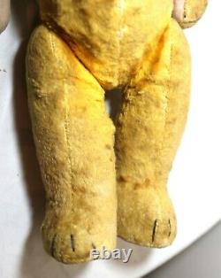Rare antique handmade straw filled mohair jointed talking growling teddy bear