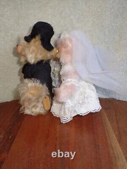 Robert Raikes Miniature Mohair Teddy Bear Wedding Couple Jenny & Ryan 5 NICE