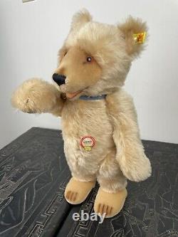 STEIFF 17 Mohair Teddy Baby Replica 1930s with Blue collar & Bell W. Germany