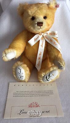 STEIFF Collectors Loves Me Loves Me Not Teddy Bear Mohair COA Limited Ed Red Tag