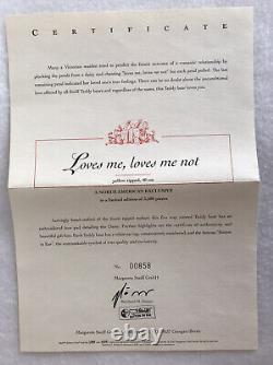STEIFF Collectors Loves Me Loves Me Not Teddy Bear Mohair COA Limited Ed Red Tag