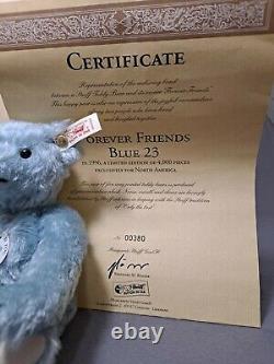 STEIFF Forever Friends Blue 23 Mohair Teddy Bears Limited Edition EAN 665059 MIB