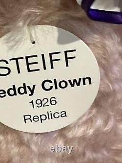 STEIFF TEDDY CLOWN 1926-REPLICA #407277 ROSE MOHAIR BEAR With CLOWN HAT 28 $800