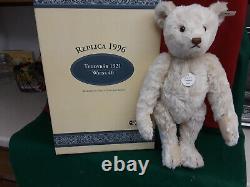 STEIFF Teddy Bear White Replica 1921 16 inch white mohair Limited Edition 1996
