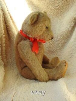 STEIFF VINTAGE 1950s 14 FIRM BODIED JOINTED MOHAIR TEDDY BEAR WITH BUTTON