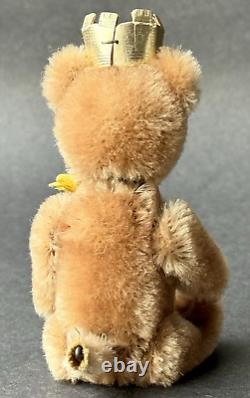 Schuco 1950s Vtg Tricky Yes-No 5 Berlin Teddy Bears (4) Boxes Mohair Black Gold