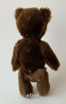 Schuco Antique Yes No Tricky Teddy Bear 5 Dark Brown Chocolate Mohair Vintage