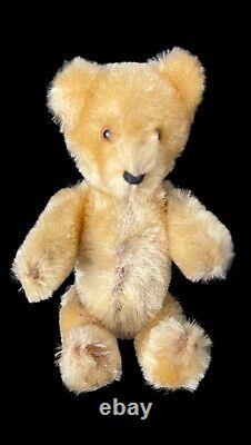 Schuco Mini Tricky Yes/No Teddy Bear c1950s Mohair Plush over Metal 13cm 5in Vtg
