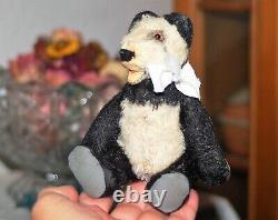 So sweet 6 all jointed German Steiff mohair Teddy Baby Panda 1950's