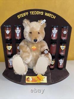 Steiff 12 Watch Historic Teddy Bear Display With 18 Mohair Bear