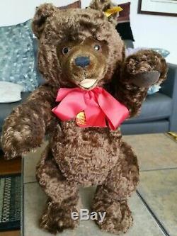 Steiff 18.25 Brown Mohair Open Mouth Smiling Happy Teddy Bear 008542 Growler
