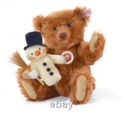 Steiff #669743 Frosty 11 Inch Mohair Teddy Musical Bear With Snowman Le 2007